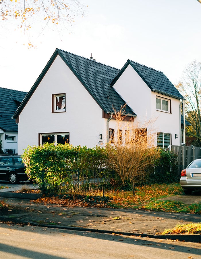 street and houses in marl stadt in germany state o JYYRELM